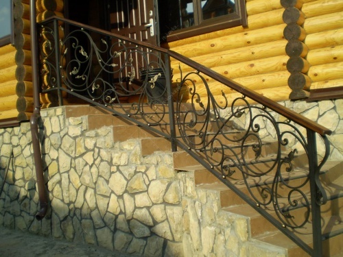 Кованые перила лестницы для частного дома ЛПК-4
