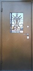 Входная металлическая дверь с ковкой и окном ДО-8