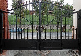  Кованые ворота ВК-14РСк-К, распашные сквозные с калиткой