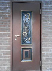 Входная металлическая дверь кованая с окном ДО-2