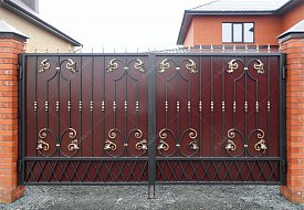  Кованые ворота ВК-49РМ, распашные металлические