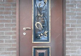 Входная металлическая дверь кованая с окном ДО-2